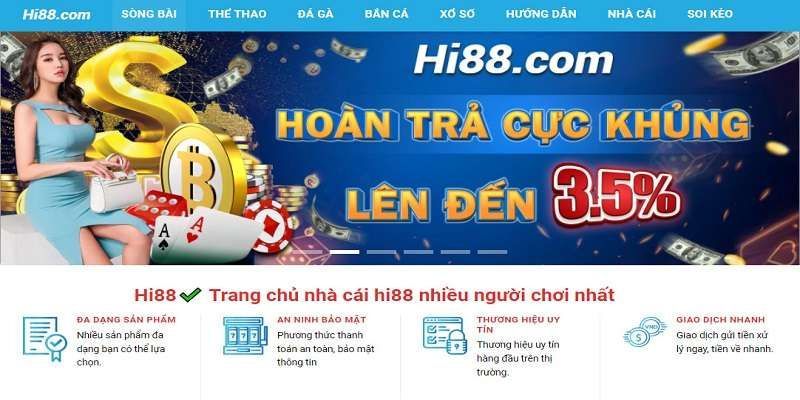 HI88 - Sân chơi tỷ lệ cá cược kèo nhà cái được ưa thích