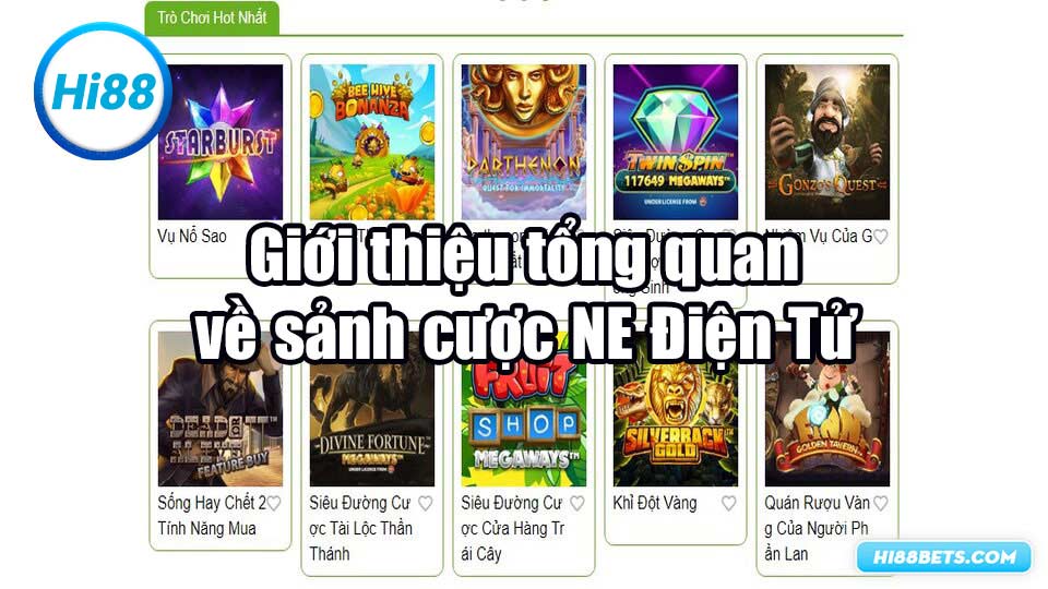 Giới thiệu tổng quan về sảnh cược NE Điện Tử